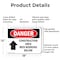 Signmission Construction Area Men Working Above Danger Sign, Aluminum, 18in W x 12in L, 2PK OS-2PACK-DS-A-1218-L-1931 - alternate 7